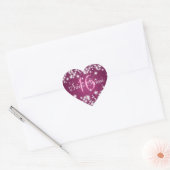 Sweet Sixteen Winter Sparkle Roze Hart Sticker (Envelop)