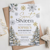 Sweet Sixteen Winter Verjaardag Uitnodiging