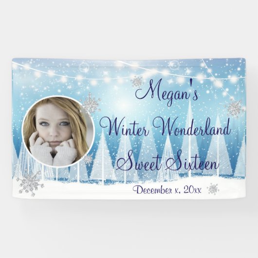 Sweet Sixteen, Winter Wonderland, Custom, Spandoek (Horizontaal)