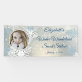 Sweet Sixteen, Winter Wonderland, Sneeuwvlokken, Spandoek (Horizontaal)