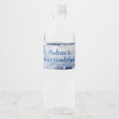 Sweet Sixteen Winter Wonderland Snow Pareltjes Waterfles Etiket (Voorkant)