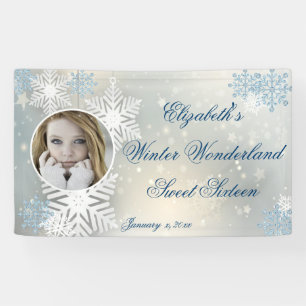 Sweet Sixteen, Winter Wonderland, Snowflakes Spandoek