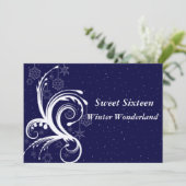 Sweet Sixteen, Winter Wonderland, Uitnodiging (Staand voorkant)