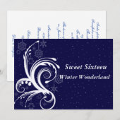 Sweet Sixteen, Winter Wonderland, Uitnodiging (Voorkant / Achterkant)