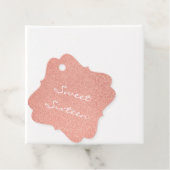 Sweet Sixteen Wit Handschrift op Roos Gold Bedankjes Labels (In situ)