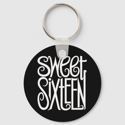 Sweet Sixteen witte Sleutelhanger (Voorkant)