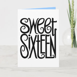 Sweet Sixteen zwarte kaart
