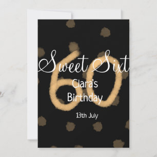 Sweet Sixty voeg naam toe datum verjaardag gele po Feestdagenkaart