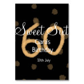 Sweet Sixty voeg naam toe datum verjaardag gele po Kaart (Achterkant)