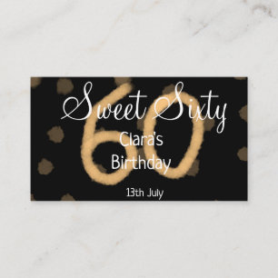 Sweet Sixty voeg naam toe datum verjaardag gele po Visitekaartje