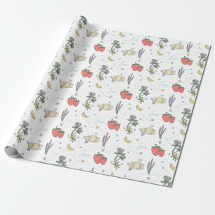 Sweet Sketched Summer Berry Eerste Baby shower Cadeaupapier