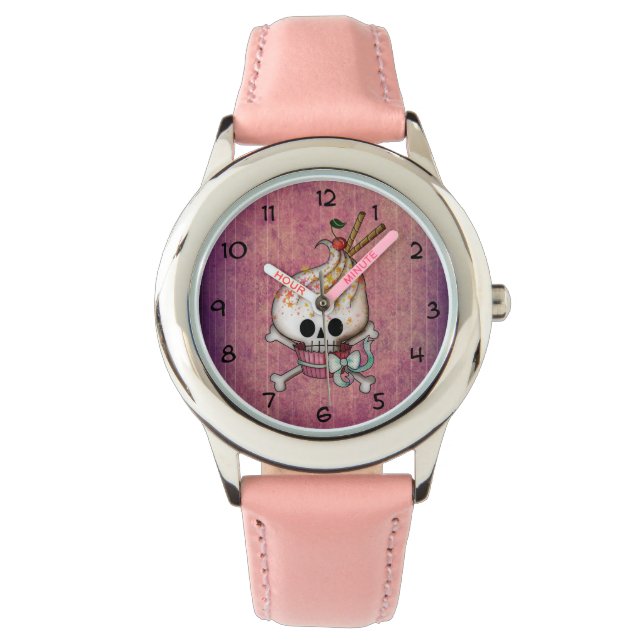 Sweet Skull Cupcake Horloge (Voorkant)