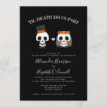 Sweet Skulls Halloween Wedding Invitation