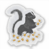 Sweet Skunk with Daisies Sticker (Voorkant)