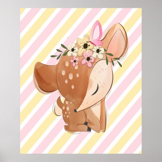 Sweet Slaapend Deer Nursery Poster (Voorkant)