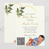 Sweet Slaapende Baby QR Code Shower Invitation (Voorkant / Achterkant)