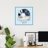 Sweet Sleeping Baby Bunny Nursery Art Poster (Thuiskantoor)
