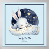 Sweet Sleeping Baby Bunny Nursery Art Poster (Voorkant)