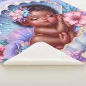 Sweet Sleeping Baby Girl Seashell Pastel Sherpa Deken (3/4)