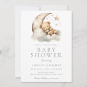 Sweet Sleeping Beer Beige Neutraal Baby shower Kaart (Voorkant)