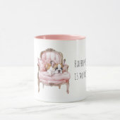 Sweet Sleeping Black Cream Puppy Dog Mok (Midden)