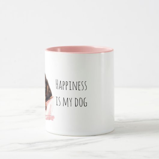 Sweet Sleeping Black Cream Puppy Dog Mok (Midden)