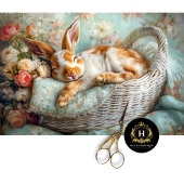 Sweet Sleeping Bunny Nursery Pasen Decoupage Tissuepapier