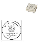 Sweet Sleeping Magical Baby Fox Naam en adres Rubberstempel (Gestempeld)