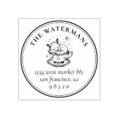 Sweet Sleeping Magical Baby Fox Naam en adres Rubberstempel (Afrduk)