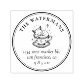 Sweet Sleeping Magical Baby Fox Naam en adres Zelfinktende Stempel (Design)