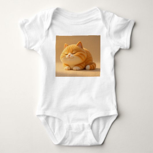 Sweet Sleeping Orange Tabby Cat – Baby Bodysuit De (Voorkant)