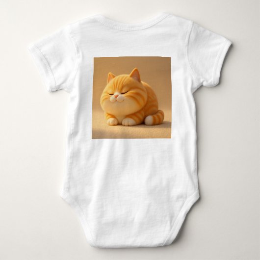 Sweet Sleeping Orange Tabby Cat – Baby Bodysuit De (Achterkant)