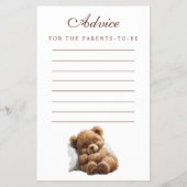 Sweet Sleeping Teddy Bear advies voor ouders-to-be Flyer (Voorkant)