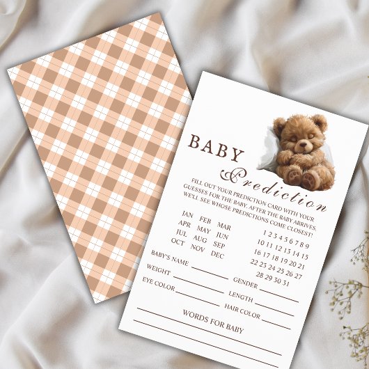 Sweet Sleeping Teddy Bear Baby Voorspellingen Kaar Flyer