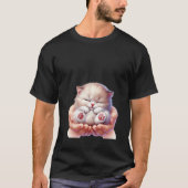 Sweet Sleeping White Kitten in Hands Tiny Cat 🐾💤 T-shirt (Voorkant)