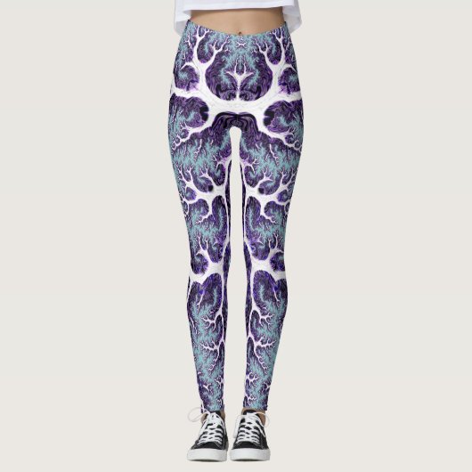 SWEET SLIMMING ~ Paars Blue White 3D ~ Leggings (Voorkant)