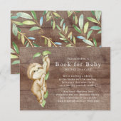 Sweet Sloth Baby shower Boek voor Baby Kaart (Voorkant / Achterkant)