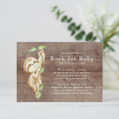 Sweet Sloth Baby shower Boek voor Baby Kaart (Staand voorkant)