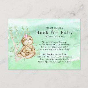 Sweet Sloth Baby shower Boek voor Baby Kaart