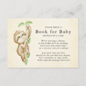Sweet Sloth Baby shower Boek voor Baby Kaart (Voorkant)