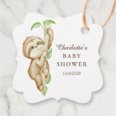 Sweet Sloth Baby shower Favor Bedankjes Labels (Achterkant)