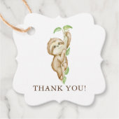 Sweet Sloth Baby shower Favor Bedankjes Labels (Voorkant)