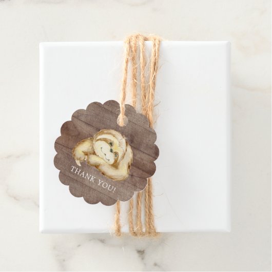 Sweet Sloth Baby shower Favor Bedankjes Labels (In situ)