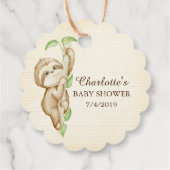 Sweet Sloth Baby shower Favor Bedankjes Labels (Achterkant)