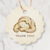 Sweet Sloth Baby shower Favor Bedankjes Labels (Voorkant)