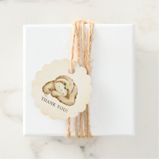 Sweet Sloth Baby shower Favor Bedankjes Labels (In situ)