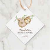 Sweet Sloth Baby shower Favor Bedankjes Labels (Achterkant)
