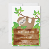Sweet Sloth Baby shower Invitation Kaart (Voorkant)