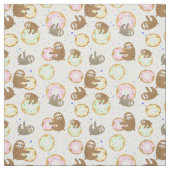Sweet Sloth Donut Pattern Stof (Swatch)