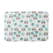 Sweet Sloth Floral Pattern Badmat (Voorkant)